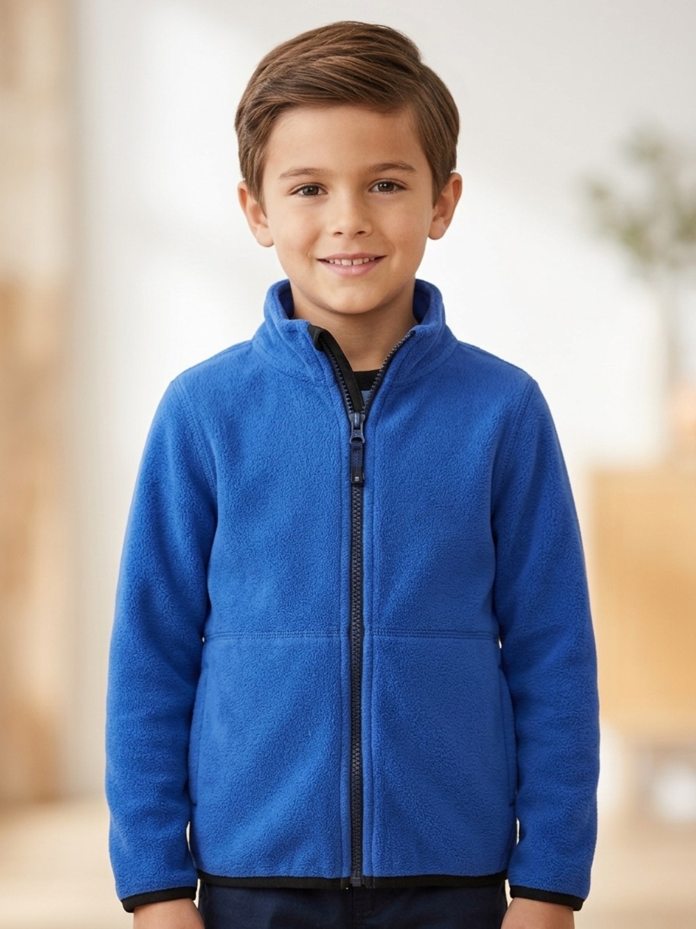 Kids Blue Full-Zip Fleece Jacket